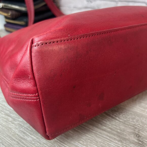 COACH Vintage Legacy Collection Hobo Shoulder Bag RedLeather - Picture 5 of 9